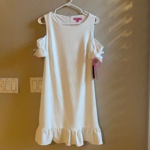 BetseyJohnson ivory sz 4 cold shoulder dress!